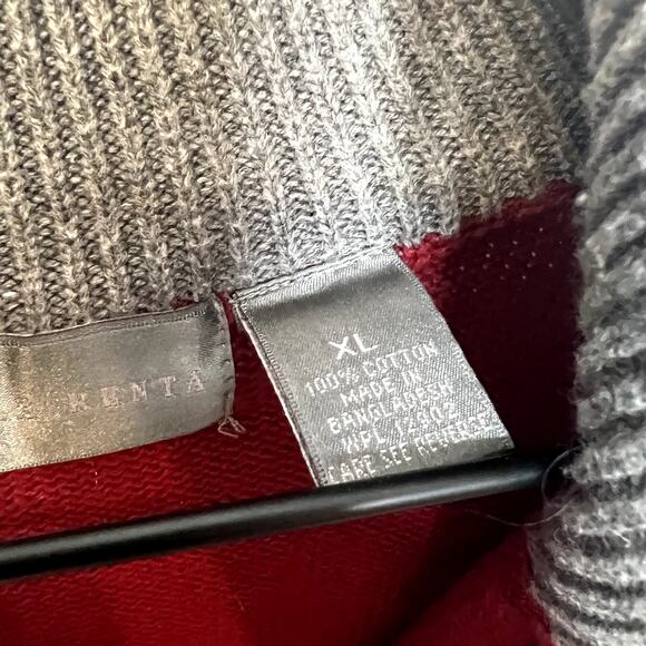 OSCAR DE LA RENTA VINTAGE Men's Knit Quarter Zip Pullover Sweater Barn Red XL - Picture 8 of 11